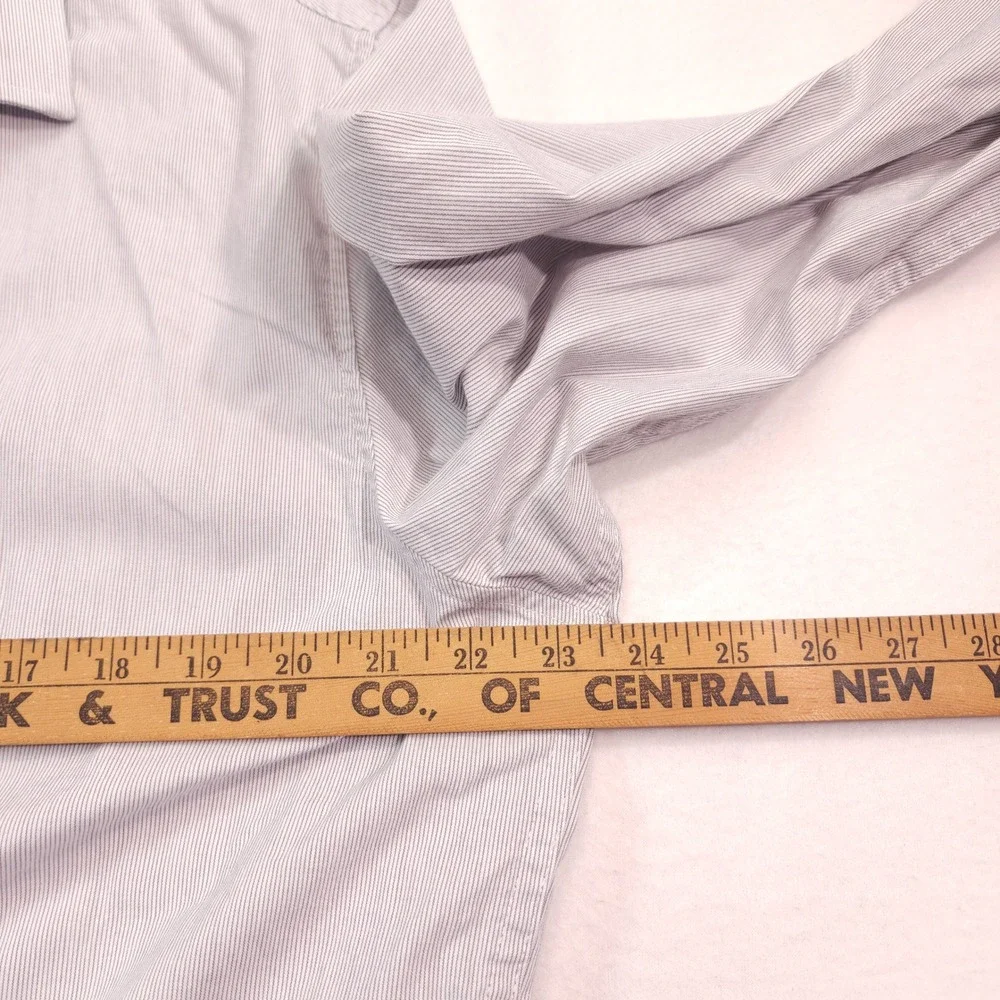Banana Republic Slim Fit Mens XL Grey White Micro Stripe Button Down Shirt Logo